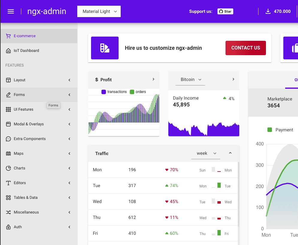 front-end development side menu example